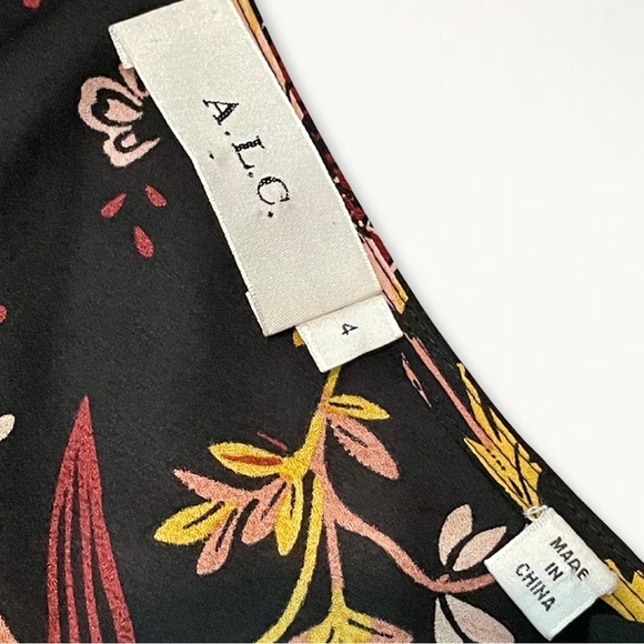 A.L.C. Zaydena Ruffle Floral Silk Maxi Dress Size 4 Spaghetti Strap - Picture 12 of 13